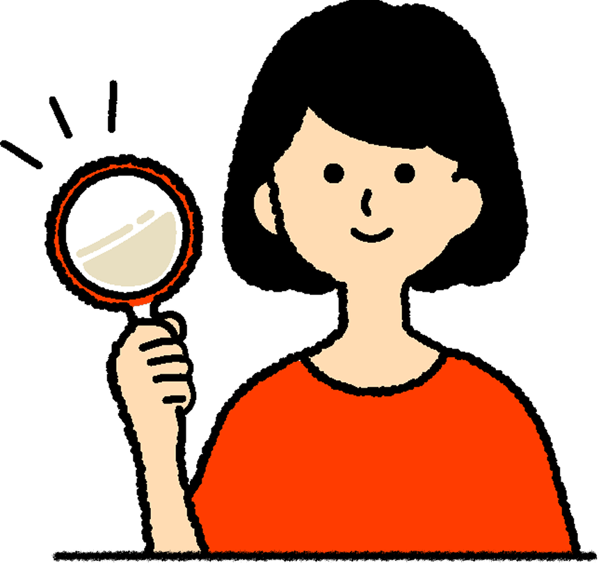 虫眼鏡を持った人物